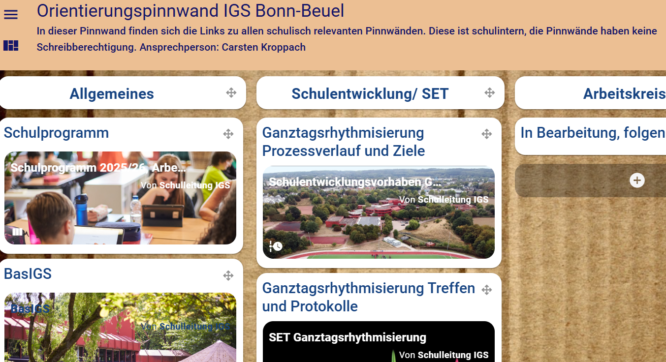 Orientierungspinnwand